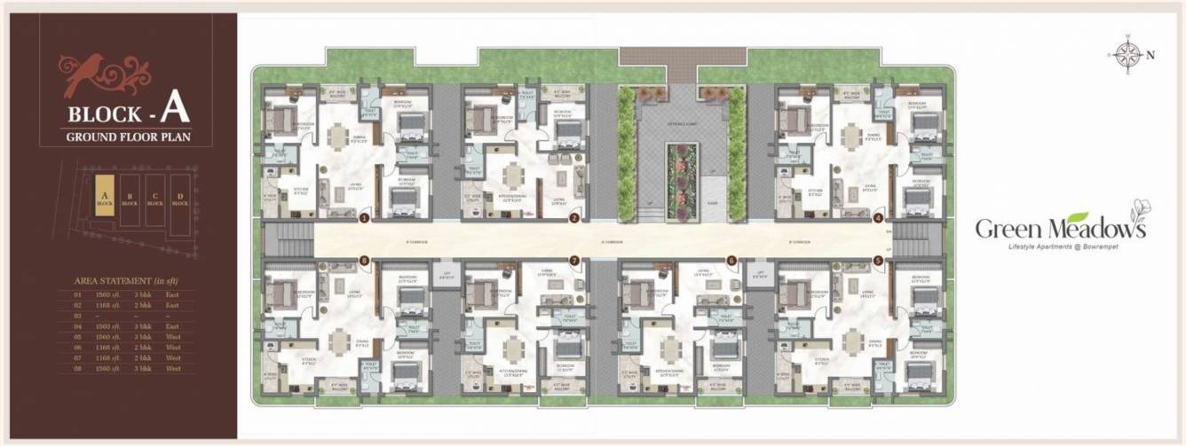  green meadows Block A Cluster Plan for ground Floor