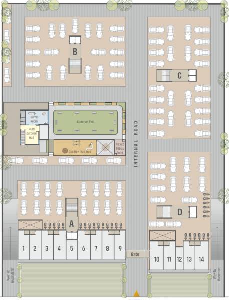  shivay-splendora Block A,B,C,D Cluster Plan For Ground Floor