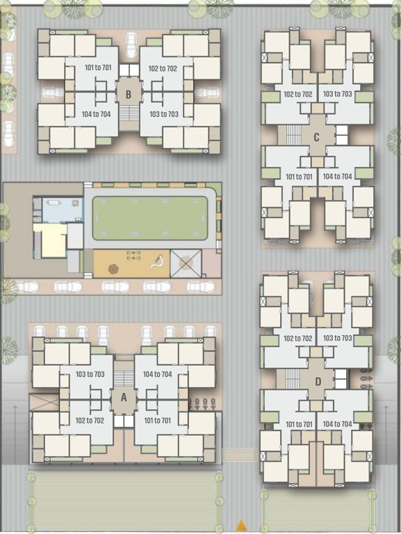  shivay splendora Block A,B,C,D Cluster Plan For Typical Floor Plan