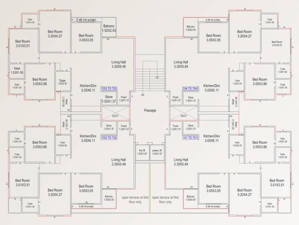  shivay-splendora Block A Cluster Plan From 2nd To 7th Floor