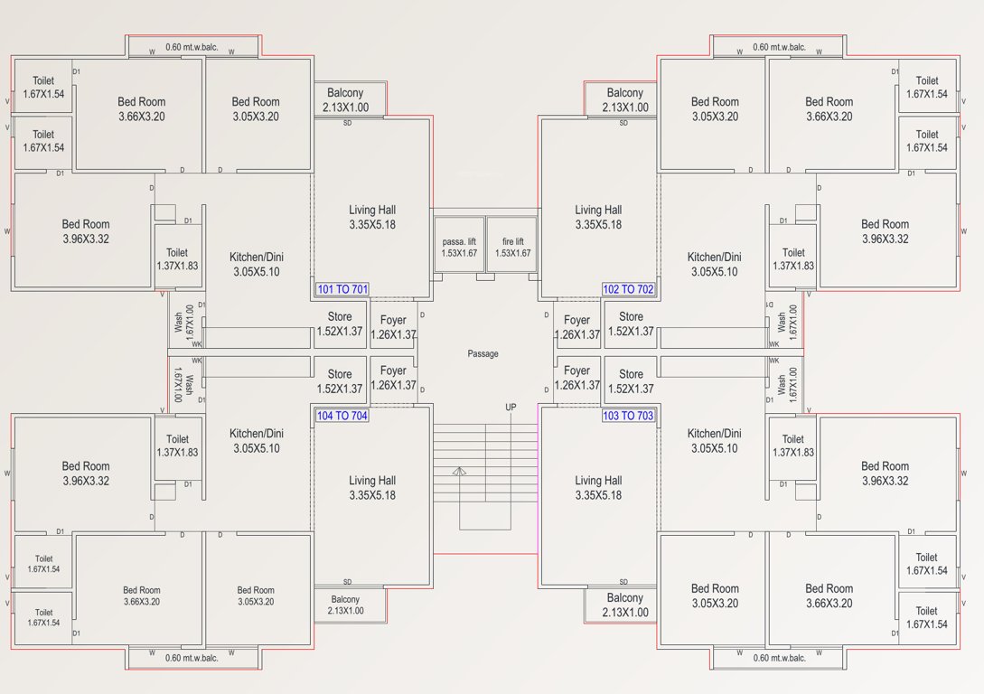  shivay splendora Block B Cluster Plan From 2nd To 7th Floor