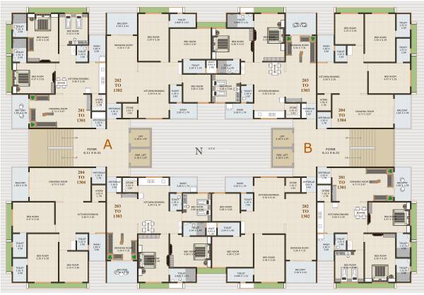  royal Block A Cluster Plan From 2nd To 13th Floor