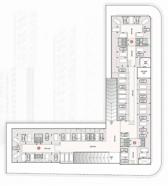  park Block A,B,C Cluster Plan For 2nd Basement