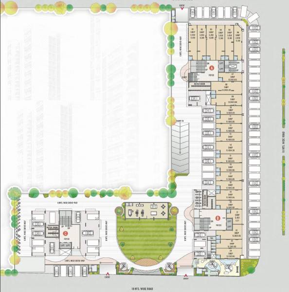 park Block A,B,C Cluster Plan For Ground Floor