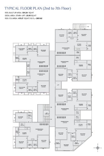 Shiv Sky Cluster Plan from 2nd to 7th Floor shiv-sky Shiv Sky Cluster Plan from 2nd to 7th Floor