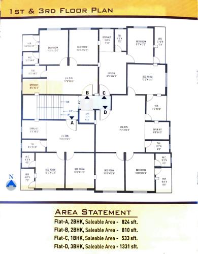  prafullarenu Prafullarenu Cluster Plan from 1st to 3rd Floor