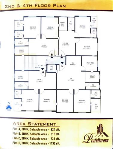  prafullarenu Prafullarenu Cluster Plan from 2nd to 4th Floor