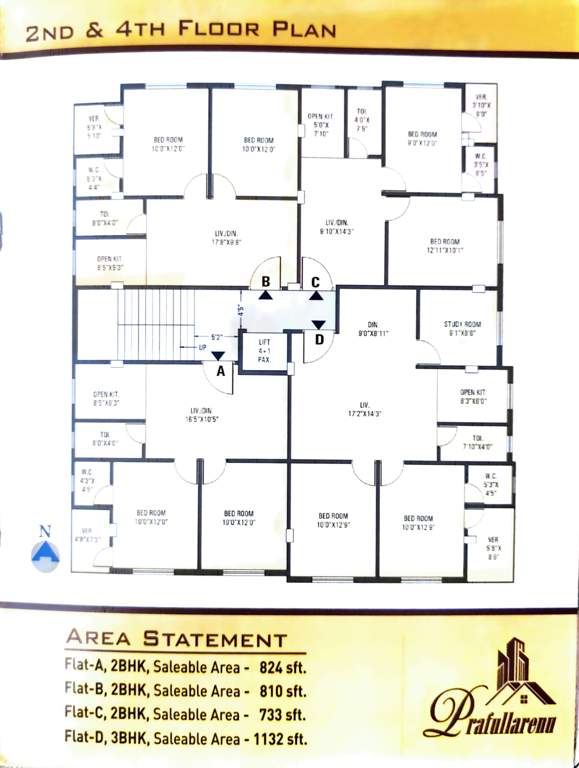 prafullarenu Prafullarenu Cluster Plan from 2nd to 4th Floor