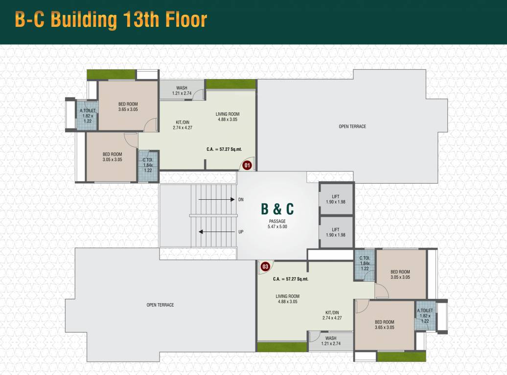  tapti valley Block B And C Cluster Plan for 13th Floor