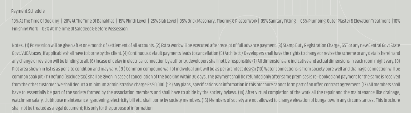 nirvaan Construction Linked Payment (CLP) Payment Plan