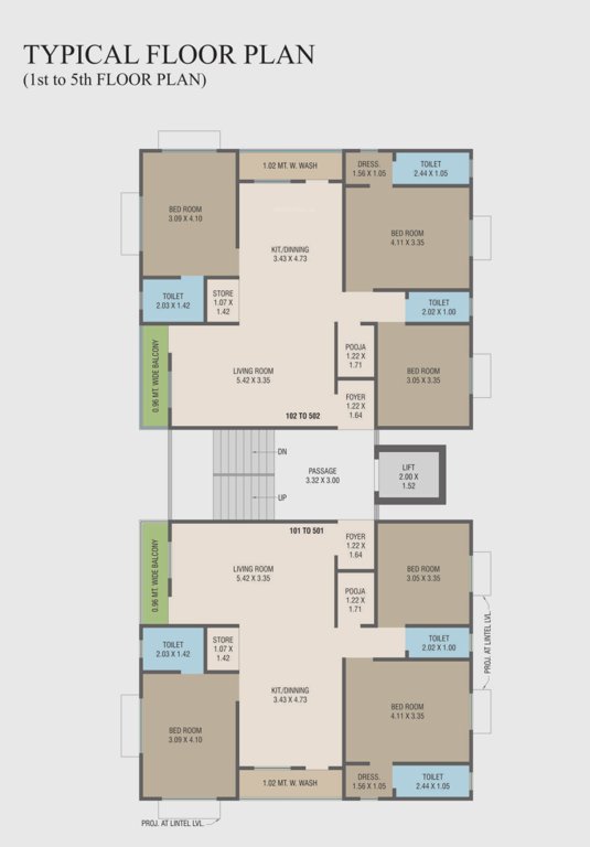  kriva 10 Kriva 10 Cluster Plan from 1st to 5th Floor