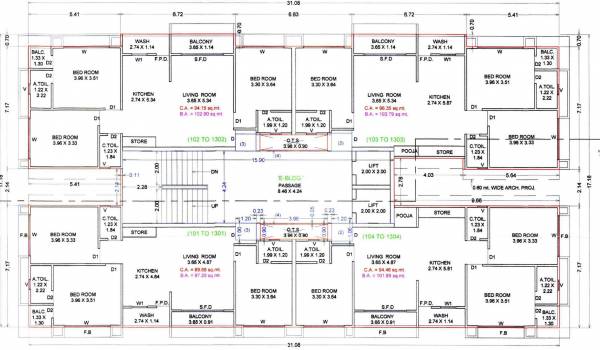  maxiple-the-address Block E Cluster Plan From 1st To 13th Floor