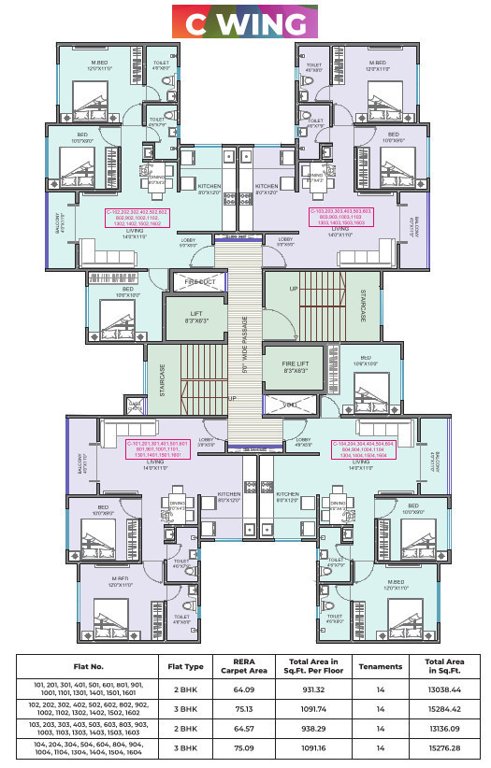  platinum city light Wing C Cluster Plan