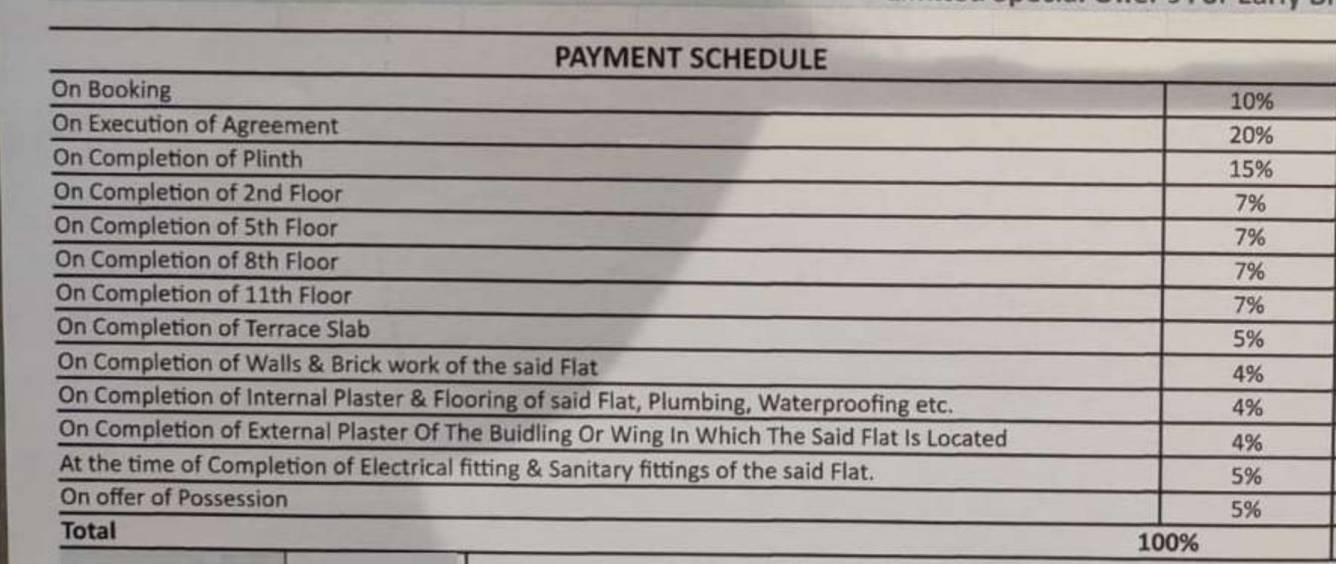 platinum-city-light Construction Linked Payment (CLP) Payment Plan