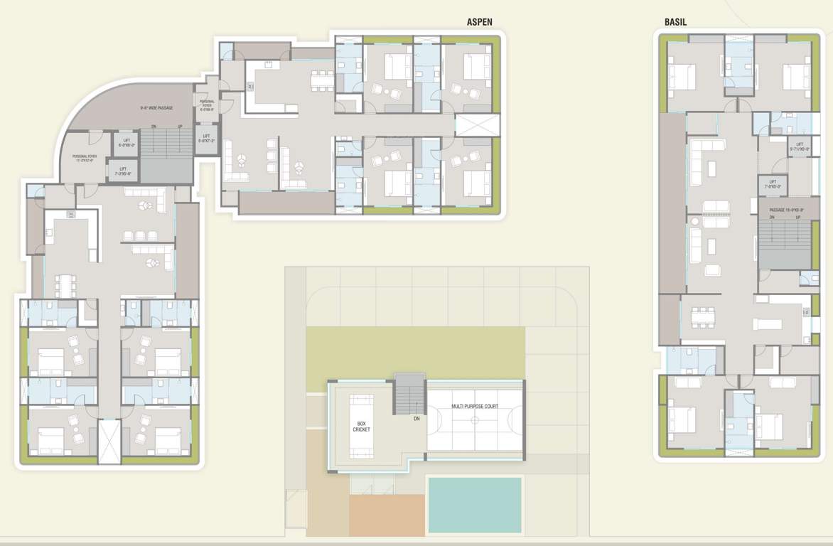 woods Aspen And Basil Cluster Plan From 1st To 11th Floor