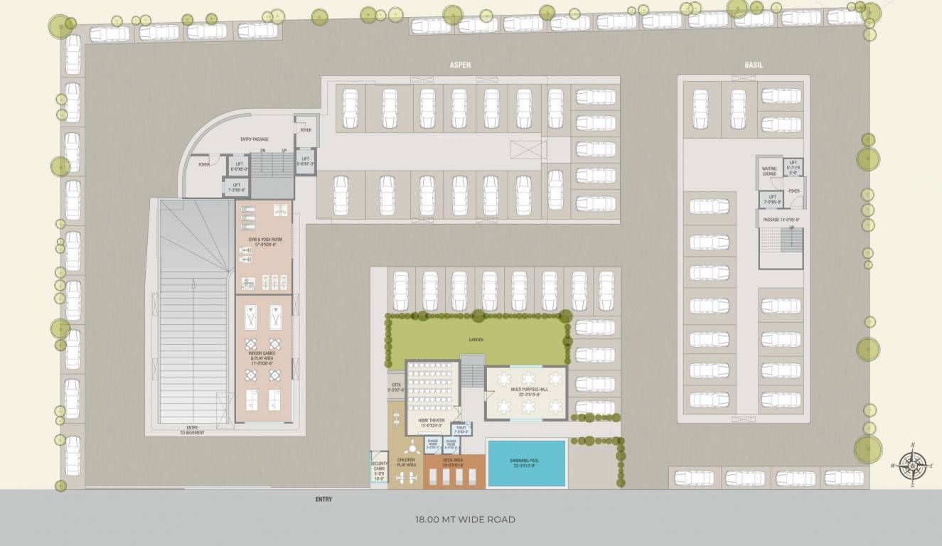 woods Aspen Cluster Plan For Ground Floor