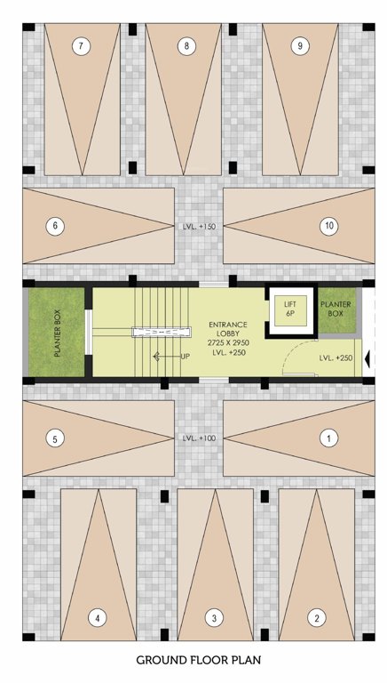 elite homes phase 2 renaissance Tower 1 And 2 Cluster Plan for ground Floor