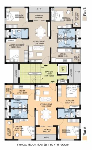 Tower 1 And 2 Cluster Plan from 1st to 4th Floor elite-homes-phase-2-renaissance Tower 1 And 2 Cluster Plan from 1st to 4th Floor