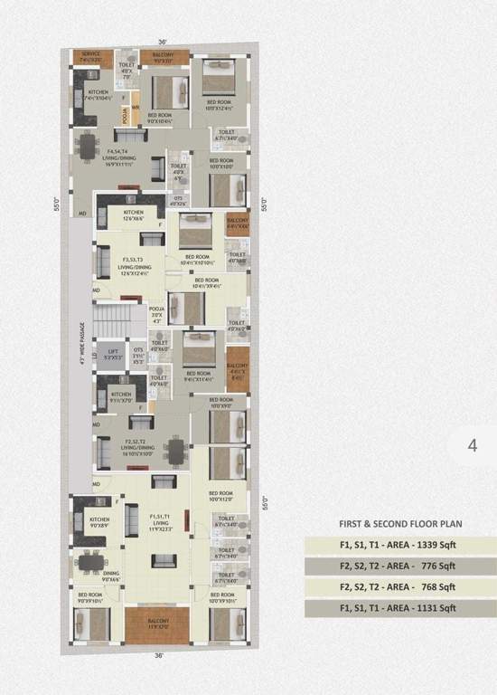  sai nila flats Sai Nila Flats Cluster Plan for 1st Floor