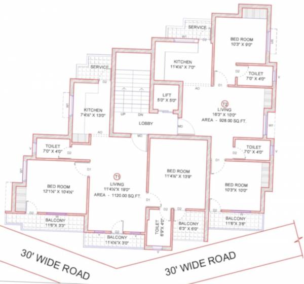  abi-flats Green Abi Flats Typical Cluster Plan