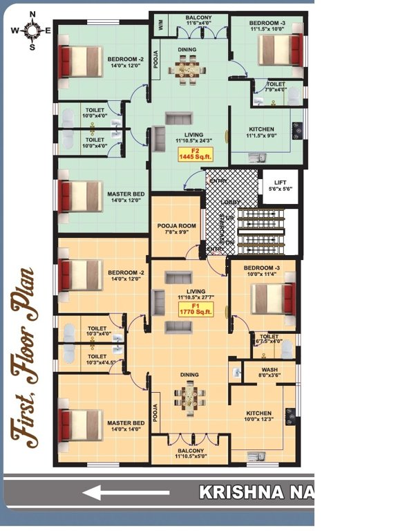  saraswathi palace Saraswathi Palace Cluster Plan for 1st Floor