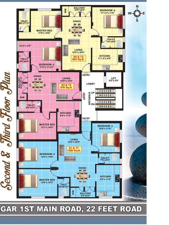  saraswathi palace Saraswathi Palace Cluster Plan from 2nd to 3rd Floor
