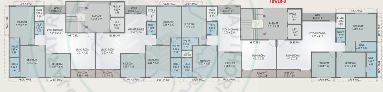 coral 43 Block A And B Cluster Plan From 1st To 7th Floor