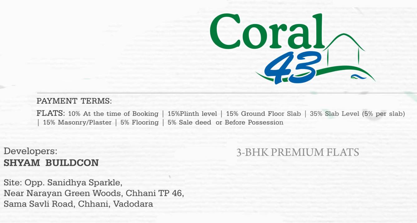 coral-43 Construction Linked Payment (CLP) Payment Plan