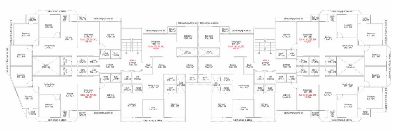  the grand krishna Block A Cluster Plan From 1st To 5th Floor