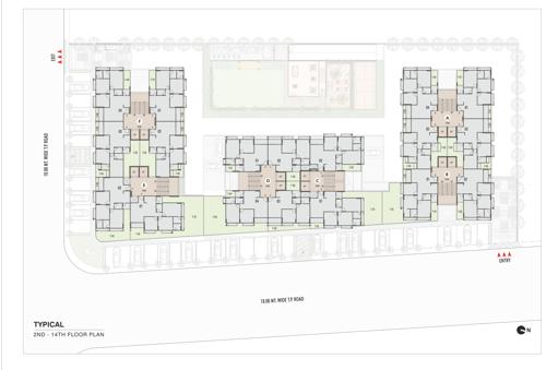  parkwest Block A To F Cluster Plan from 2nd to 14th Floor