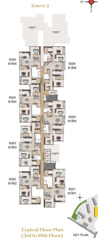  mercury phase 1 Pinnacle Apts Cluster Plan From 3rd To 19th Floor