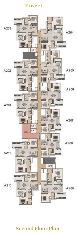  mercury phase 1 Superior Apts 2nd Floor Cluster Plan