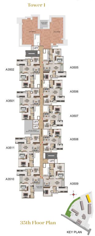  mercury phase 1 Superior Apts Cluster Plan For 35th Floor