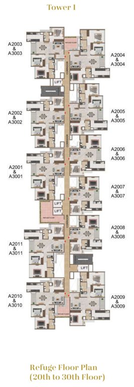  mercury phase 1 Superior Apts Cluster Plan From 20th & 30th Floor