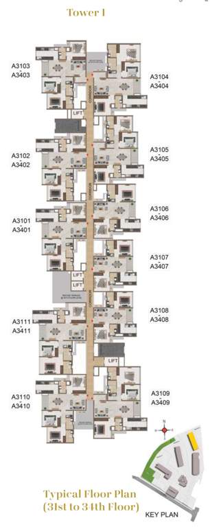 mercury phase 1 Superior Apts Cluster Plan From 31st To 34th Floor