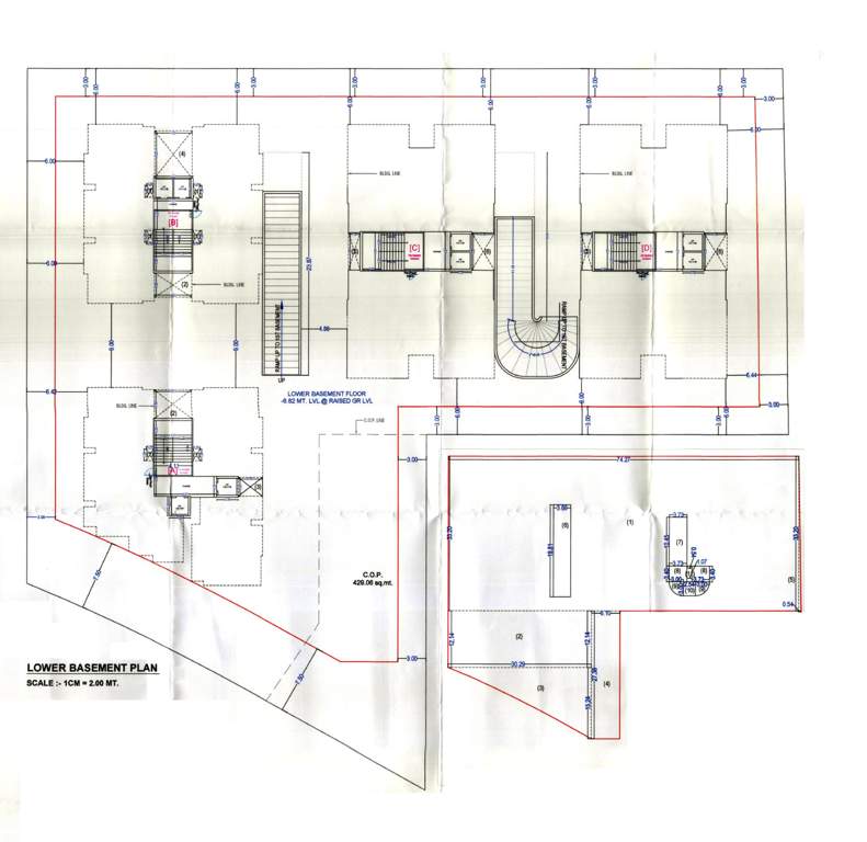 siddheshwar sky A To D Lower Basement Cluster Plan