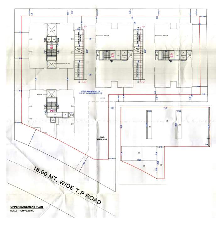 siddheshwar sky A To D Upper Basement Cluster Plan
