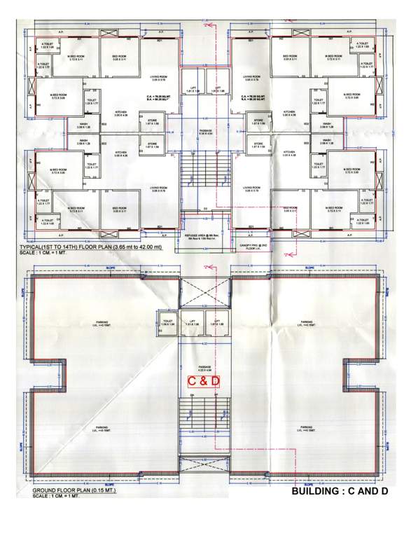 siddheshwar sky C Typical Cluster Plan