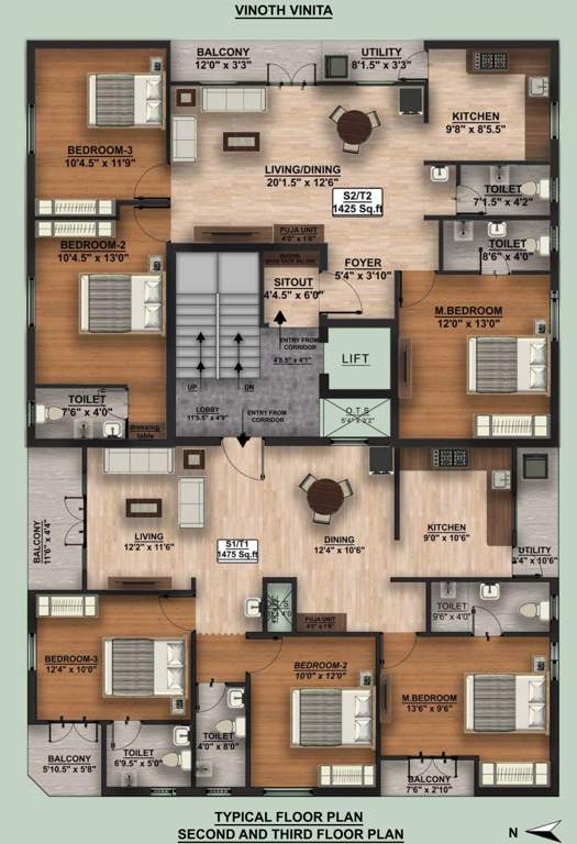  vinita Vinita Cluster Plan from 2nd to 3rd Floor