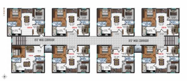  middle-town Block C Cluster Plan for Typical Floor