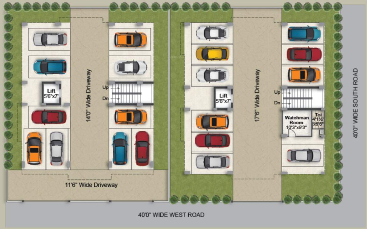  auroville homes Block A And B Cluster Plan For Ground Floor
