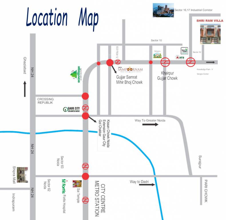shri ram villas Location Plan