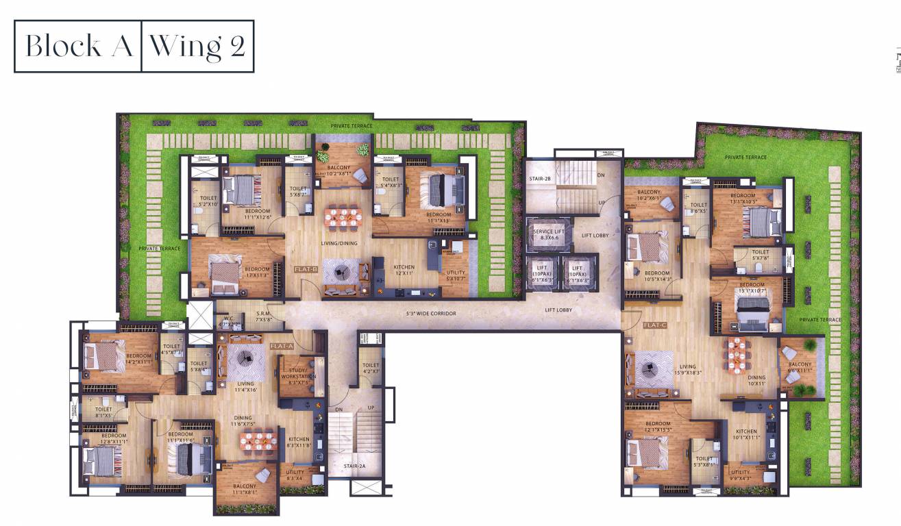 intellia Block A wing 2 Cluster Plan for 1st Floor