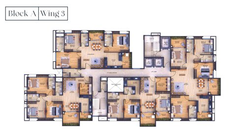  intellia Block A wing 3 Cluster Plan from 2nd to 9th Floor