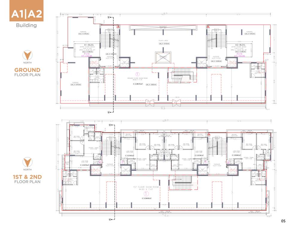 trident Block A To A1 Cluster Plan from ground to 1st And 2nd Floor