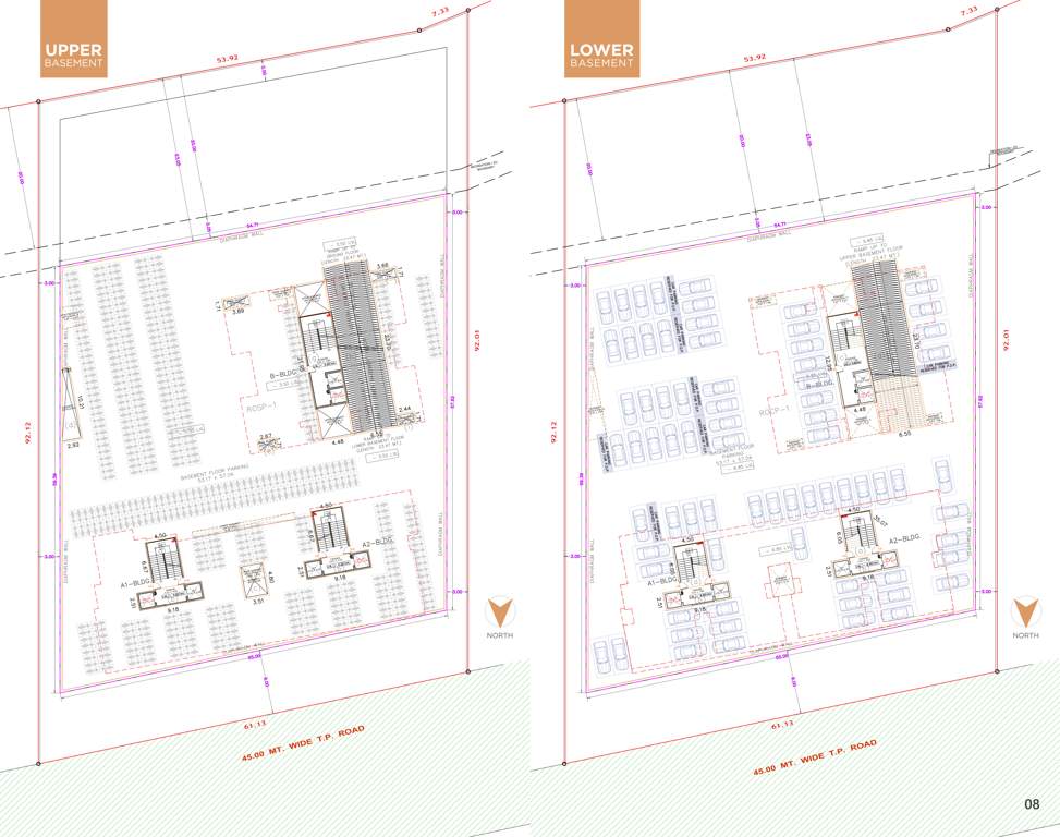  trident Block A To B Cluster Plan for Upper And Lower Basement Floor