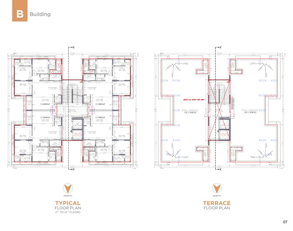  trident Block B Cluster Plan from 1st to 14th And Terrace Floor
