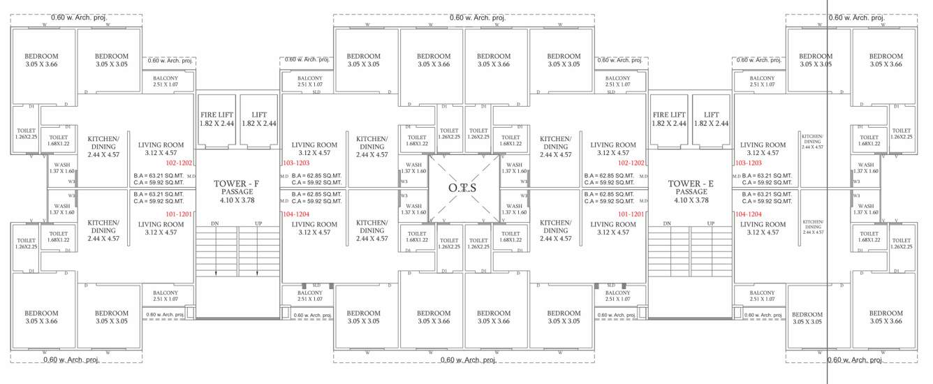 waterlily Block E,F Cluster Plan from 1st to 12th Floor