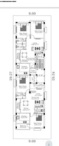  damu-flats Damu Flats Cluster Plan from 1st to 3rd Floor