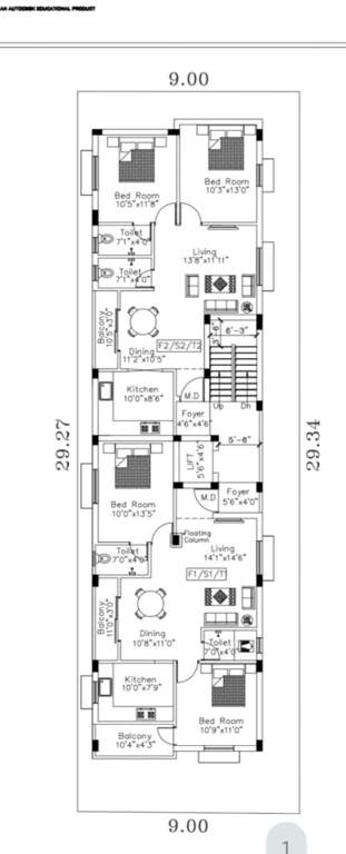  damu flats Damu Flats Cluster Plan from 1st to 3rd Floor